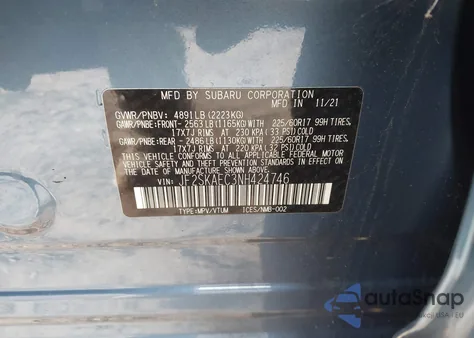 2022 Subaru Forester Premium from USA, damaged, VIN JF2SKAEC3NH424746